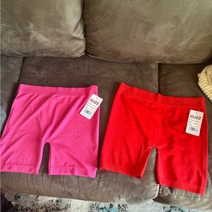 🩳 Pink and Red Biker Shorts